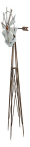 81"H Oversized Rustic Western Country Farm Windmill Outpost Galvanized Metal