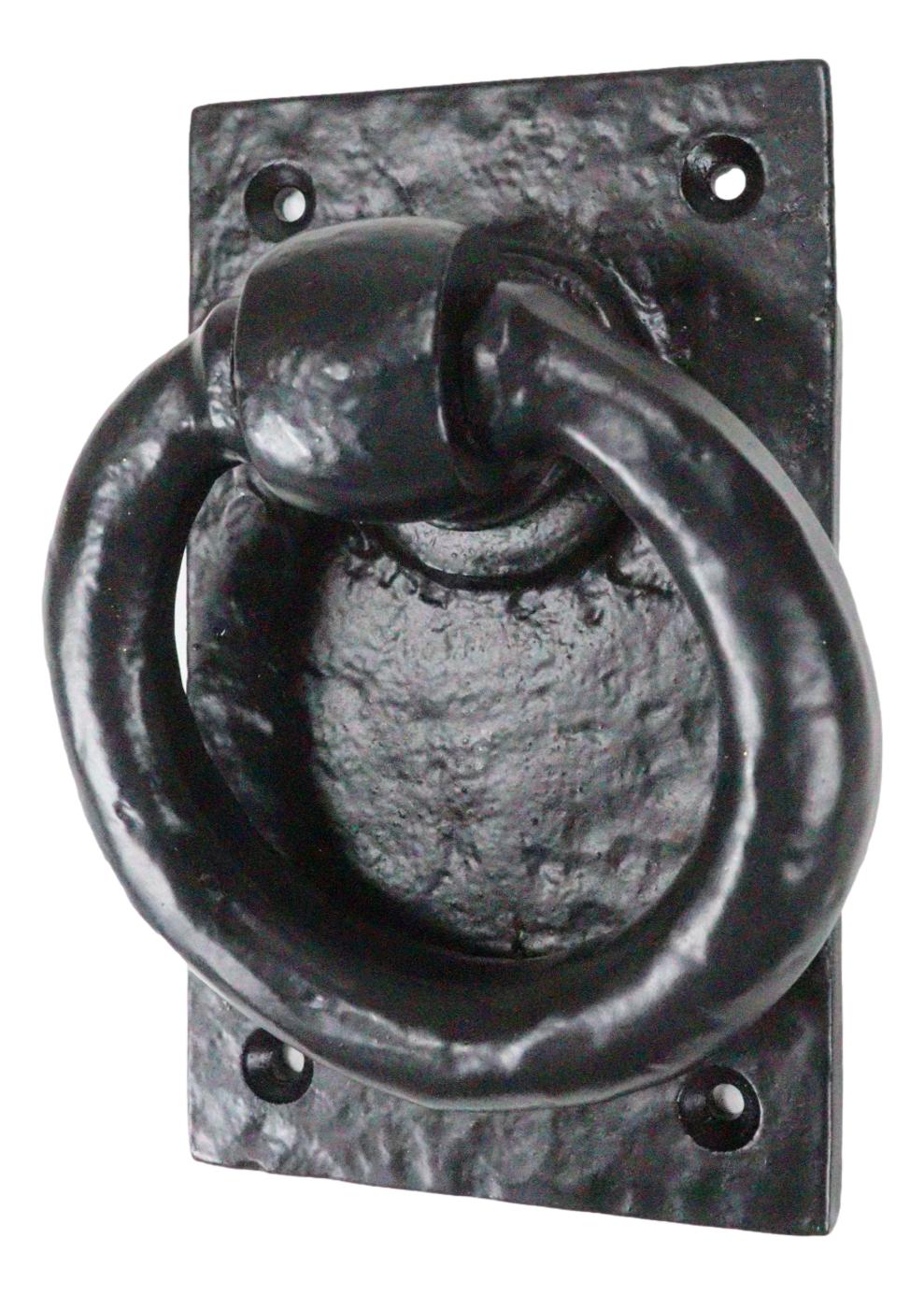 Cast Iron Rustic Deluxe Oxford Ring Swivel Door Knocker With Strike Plate Decor