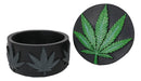 Ebros Hidden Stash Green Hemp Weed Leaf Cannabis Round Decorative Jewelry Box Figurine