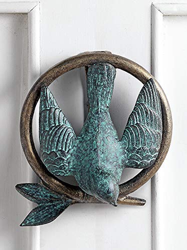 Ebros 6.25" Tall Aluminum Dove Perching on Celtic Claddagh Ring Door Knocker - Ebros Gift