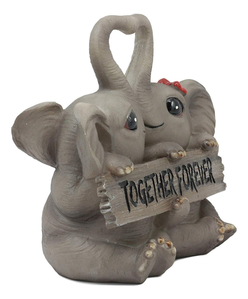 Ebros Together Forever Anniversary Elephant Couple With Heart Shaped Trunks Statue