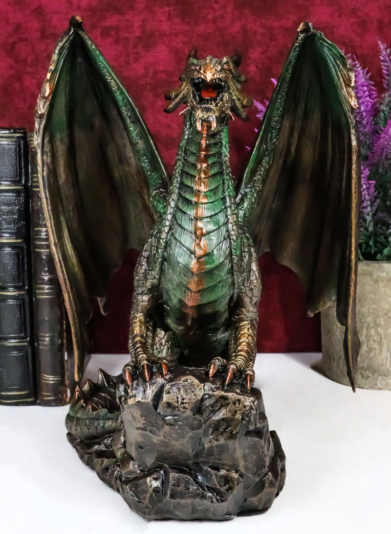 Ebros Lord of The Skies Roaring Rust Fire Dragon Figurine 9" H Mythical Fantasy