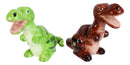 Ceramic Green And Brown T Rex Jurassic Dinosaurs Salt And Pepper Shakers Set