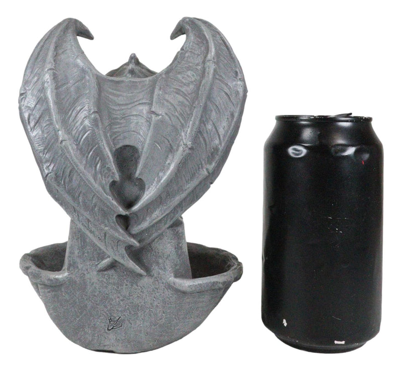 Gothic Chimera Gargoyle On Fountain Pedestal Backflow Incense Cone Burner Decor