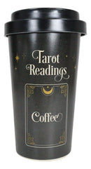 Wicca Psychic Tarot Readings Coffee Card Bamboo Travel Mug Cup W/ Lid And Sleeve