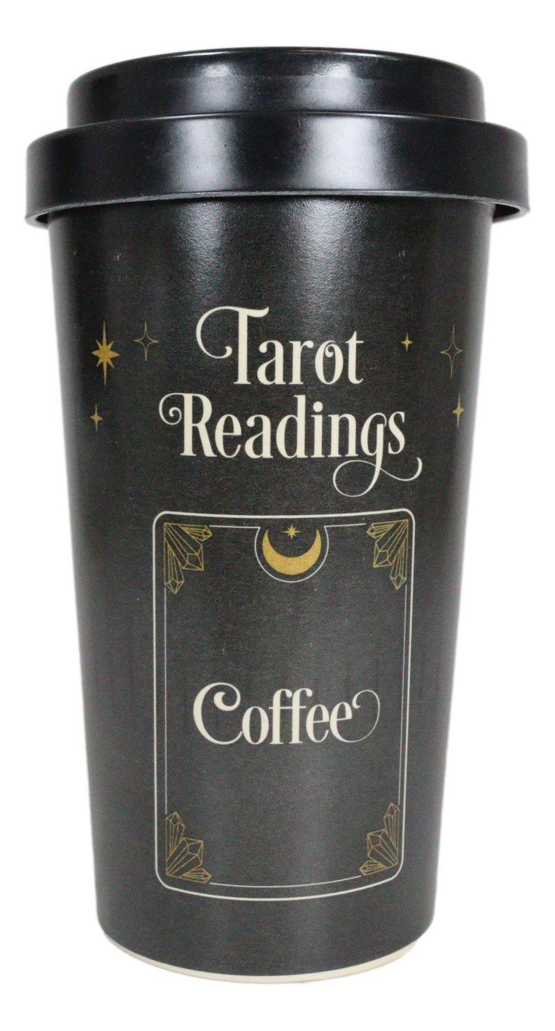 Wicca Psychic Tarot Readings Coffee Card Bamboo Travel Mug Cup W/ Lid And Sleeve