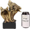 Ebros Gift 9" Tall Gray Wolf and Pup Head Bust Figurine with Black Pedestal