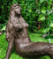 Ebros Gift 16.25" Long Nautical Siren Mermaid Leaning Back Cast Iron Rustic Vintage Finish Shelf Sitter Statue Ocean Goddess Princess Coastal Beach Under The Sea Mermaids Decorative Accent