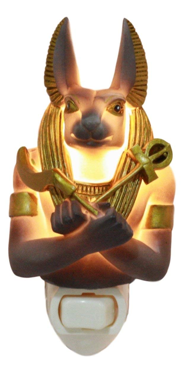 Ebros Ancient Egyptian Anubis Decorative LED Wall Plug In Night Light