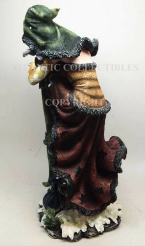 Ebros 15.25 Inch Sun and Moon Sitting Witch with Lantern Statue Figurine - Ebros Gift