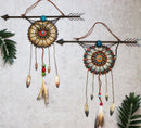 Pack Of 2 Southwestern Boho Chic Indian Arrow Dreamcatcher Feathers Wall Decors