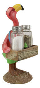 Ebros Butler Flamingo With Shades And Spice Basket Salt Pepper Shakers Figurine