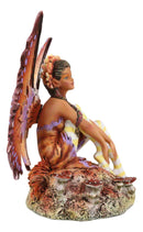Amy Brown Fantasy Fall Ebony Fairy Sitting On Rock Garden Autumn Winds Figurine