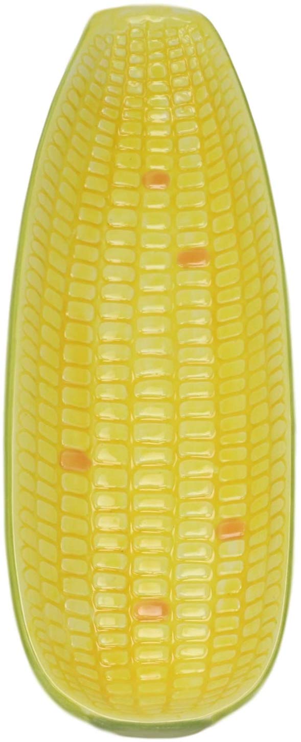 Ebros 8.75"W Ceramic Gourmet Corn Ear Half Serving Plate Small Dish Plate (1 PC)