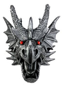 Large Sculptural Saurian Red Eyed Dragon Wall Decor Plaque 16"H Medieval Fantasy
