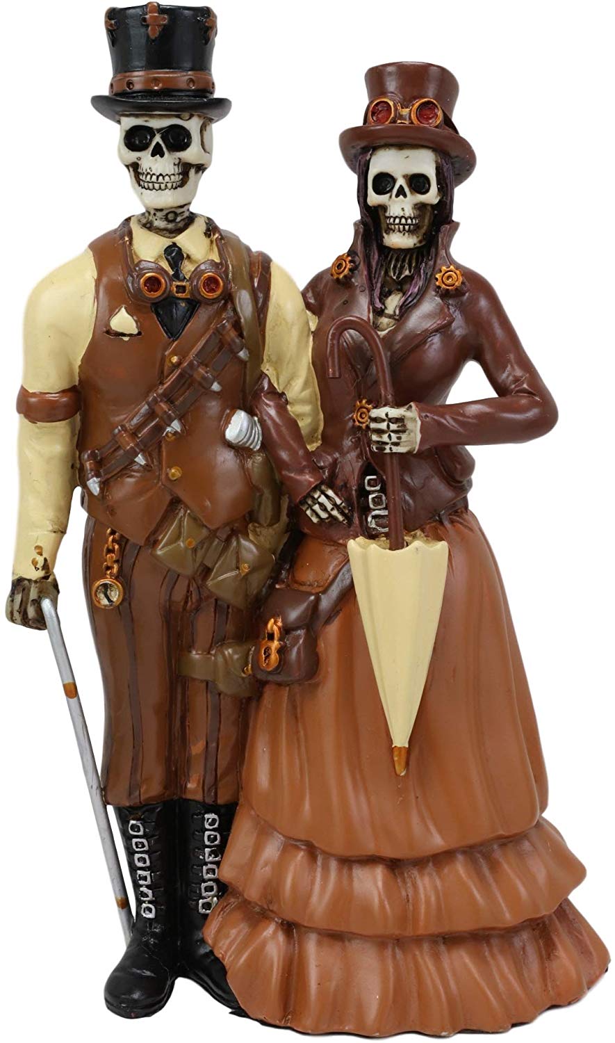Ebros Day of The Dead DOD Steampunk Skeleton Lady and Gentleman Couple Figurine - Ebros Gift