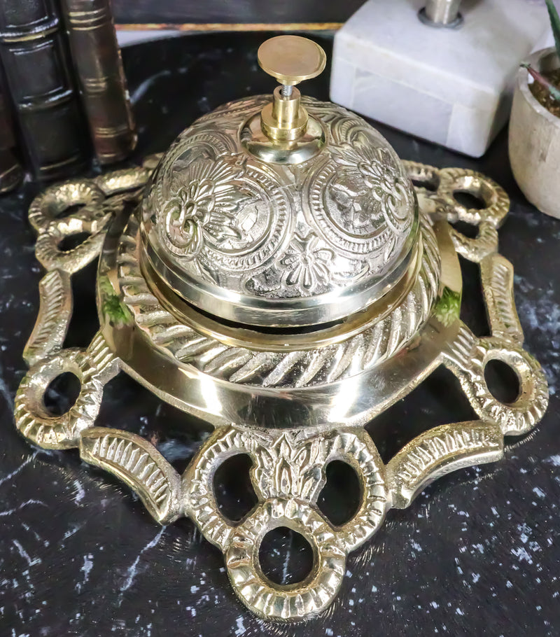 Large Vintage Antique Style Ornate Floral Victorian Brass Front Desk H–  Ebros Gift