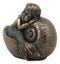 Merbaby Sleeping In Nautilus Shell Bed Figurine 3.5" Long Small Mermaid Baby Boy