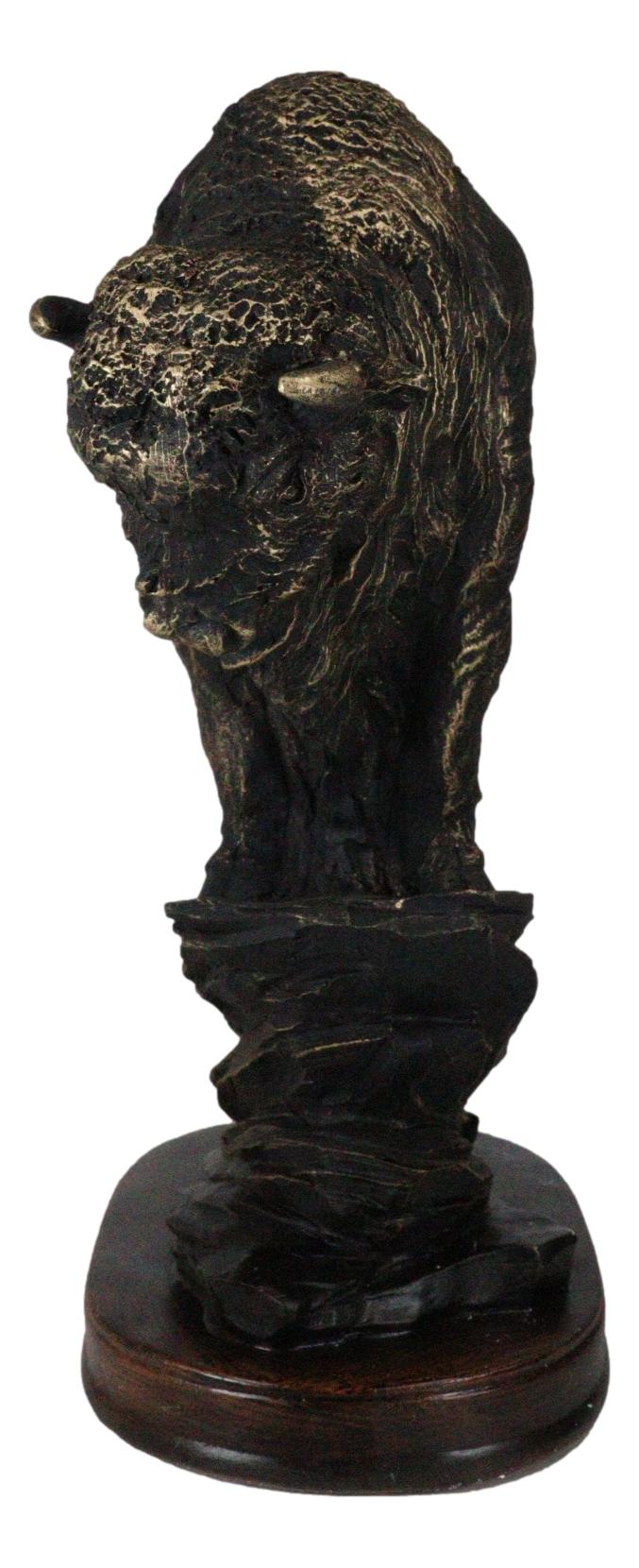 North American Indian Plains Bison Buffalo Climbing Rock Cliff Slope Figurine
