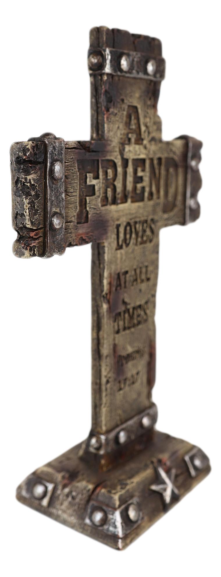 Pack Of 4 Rustic Western Inspirational Christian Bible Verses Standing Crosses