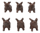 Cast Iron Small Whimsical Flying Pig Angel Hog Statue Paperweight Decor Set of 6