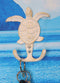 Ebros Gift 4.75" Tall Nautical Ocean Sea Turtle Cast Iron Rustic Vintage Wall Coat 2 Pegs Hook Tortoise Turtles Coastal Beach Decorative Accent Hooks for Keys Leashes Hats (4)