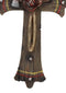 Rustic Fire Fighter Tools Fireman Axe Helmet Water Hose Faux Wood Wall Cross