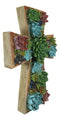Southwestern Colorful 3D Cactus Blossoms Succulent Flowers Wall Cross Art 12'H
