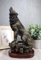 Ebros Howling Wolf Statue 10.5" Tall Alpha Wolf Pack Figurine in Faux Bronze