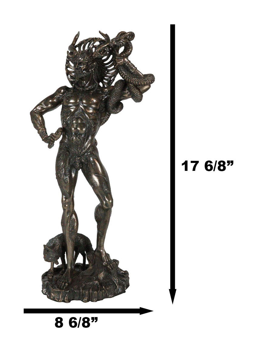 Large Cernunnos Statue 18"H Celtic Horned God Wiccan Figurine Maxine Miller Art