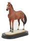 Thoroughbred Pride Brown Chestnut Race Horse Statue Model Steed Desktop Figurine