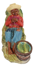 Ebros Black Americana History African American Boy Sleeping By A Creek Figurine