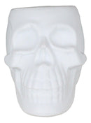 Matte White Gothic Skull Skeleton Ceramic Votive Candle Essential Oil Warmer
