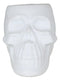 Matte White Gothic Skull Skeleton Ceramic Votive Candle Essential Oil Warmer