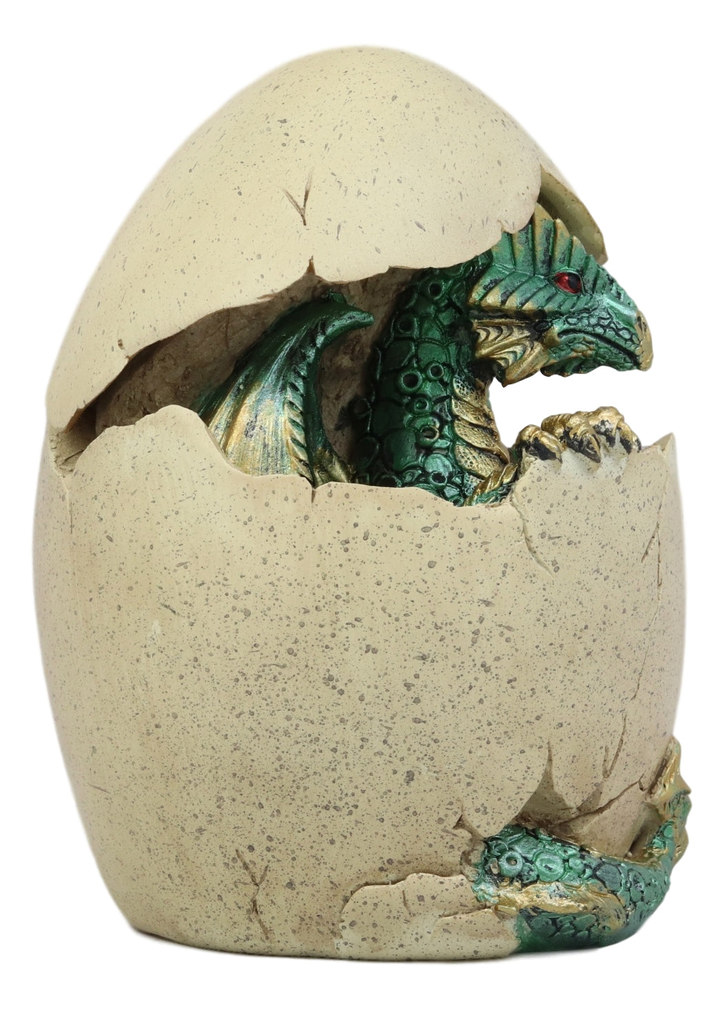 Emerging Green Dragon Egg Hatchling With Colorful LED Night Light Figurine Decor - Ebros Gift