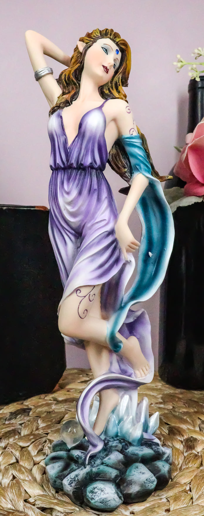Ebros Large Celestial Tao Wind Elemental Fairy Statue 11"H Decorative Mythical Fantasy Fairy Fae Figurine Collectible