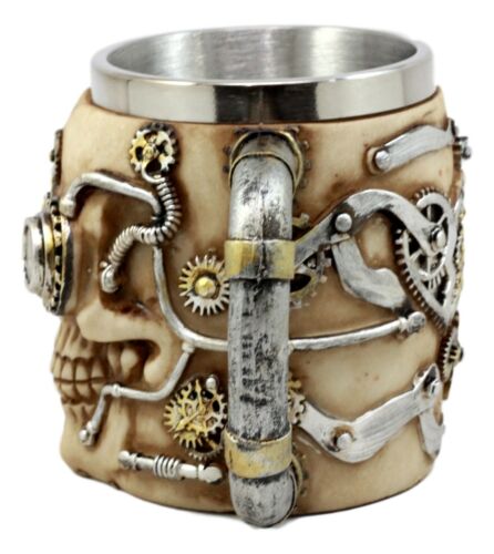 Ebros Steampunk Detective Skull Coffee Mug Beer Stein Tankard Drink Cup 14oz