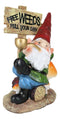 Mr Gnome Grandpa Smoking Pipe By Toadstool Mushrooms And Free Weeds Sign Statue