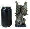 Ebros Lion Gargoyle with Griffin Wings Crouching On Pedestal Statue 6.5" Tall