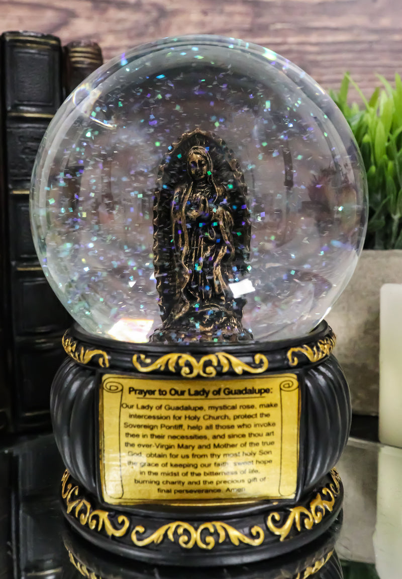 Catholic Our Lady Of Guadalupe Mother Mary Blessed Virgin Water Globe Figurine
