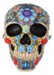Ebros Colorful Day Of The Dead Floral Sugar Skull Statue Skeleton Head Sculpture