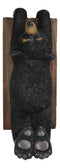 Set Of 2 Rustic Western Black Bear Clinging On Faux Wood Plank Wall Coat Hooks