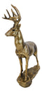 Realistic 10 Point Antlers Trophy Buck Stag Deer Rustic Statue In Gold Patina