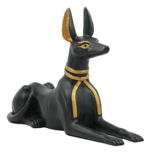 Ebros Ancient Egyptian God Anubis Dog in Sitting Pose Figurine 10" Long