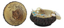 Ebros Rustic Faux Wood Alpha Wolf Jewelry Box Figurine 4" Diameter