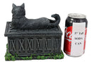 Ebros Black Cat with Pentacle Necklace Fortune's Watcher Tarot Card Deck Holder Jewelry Box Figurine with Major Arcana Numbers Home Decor Statue of Mystical Feline Cats Wicca Witchcraft Talisman