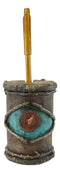 Rustic Western Turquoise Bullseye Faux Branch Wood Toilet Brush And Holder Set