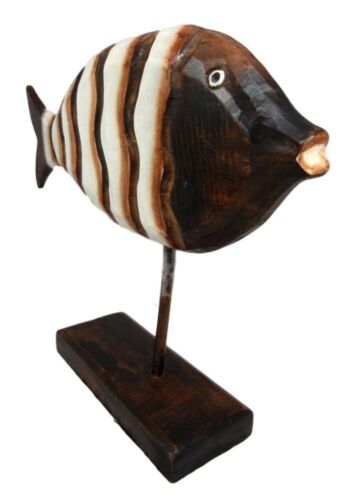 Balinese Wood Handicrafts Large Swimming River Fish Family Set of 3 Figurines