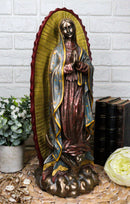 Large Blessed Virgin Our Lady of Guadalupe Statue Faux Bronze Mother Mary Decor