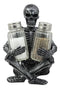 Ebros Gothic Sitting Skeleton Salt And Pepper Shakers Holder Figurine Set 6.25"H
